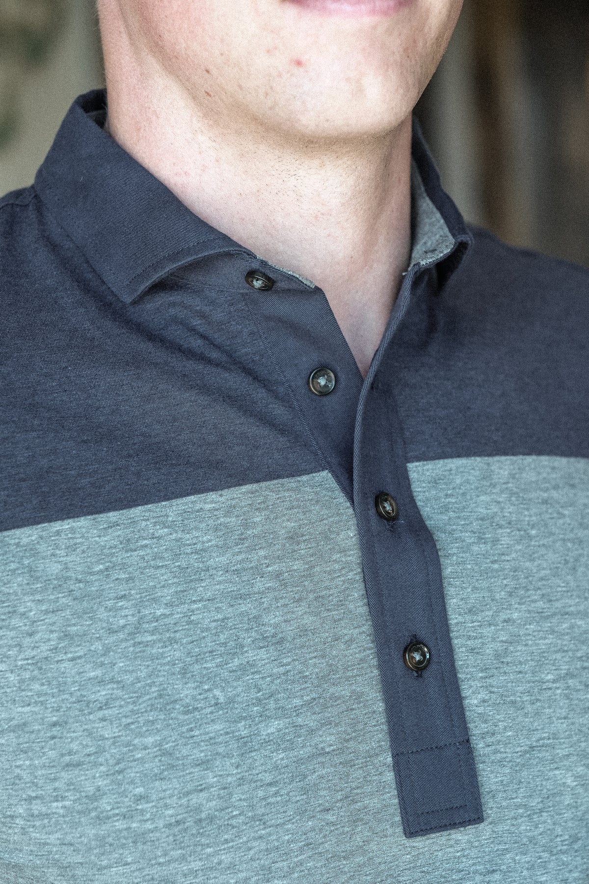 Hatteberg Polo - Navy/Lt. Grey Heather