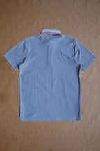 The Dunne Performance Polo - Light Grey Heather Pinstripe