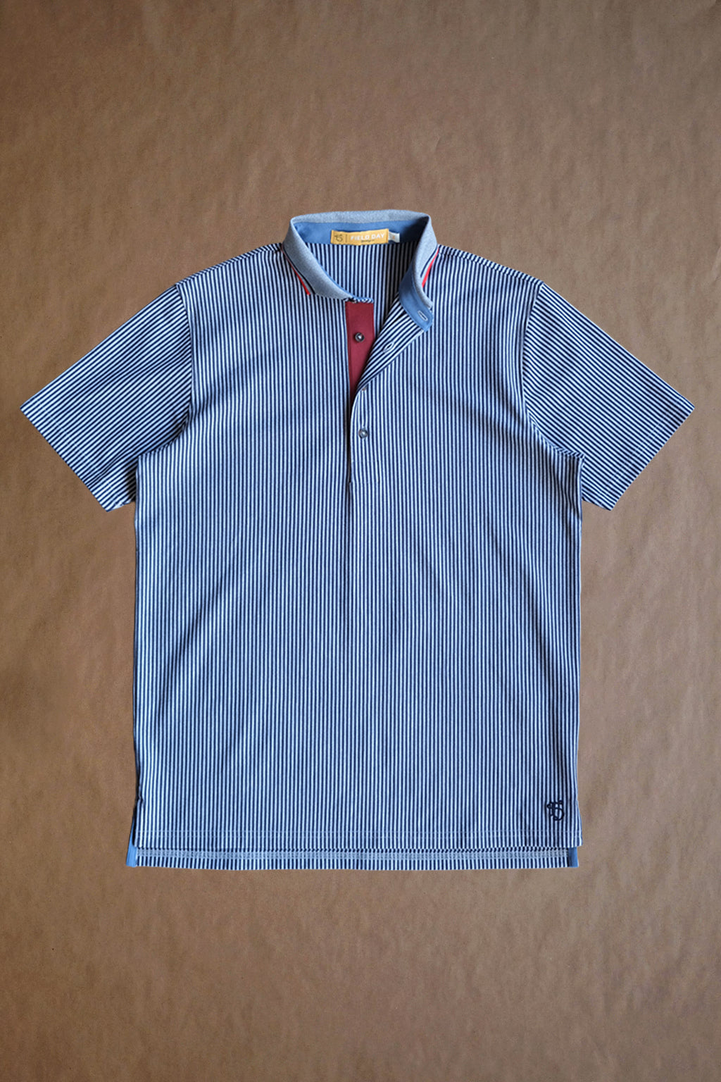 The Dunne Performance Polo - Light Grey Heather Pinstripe