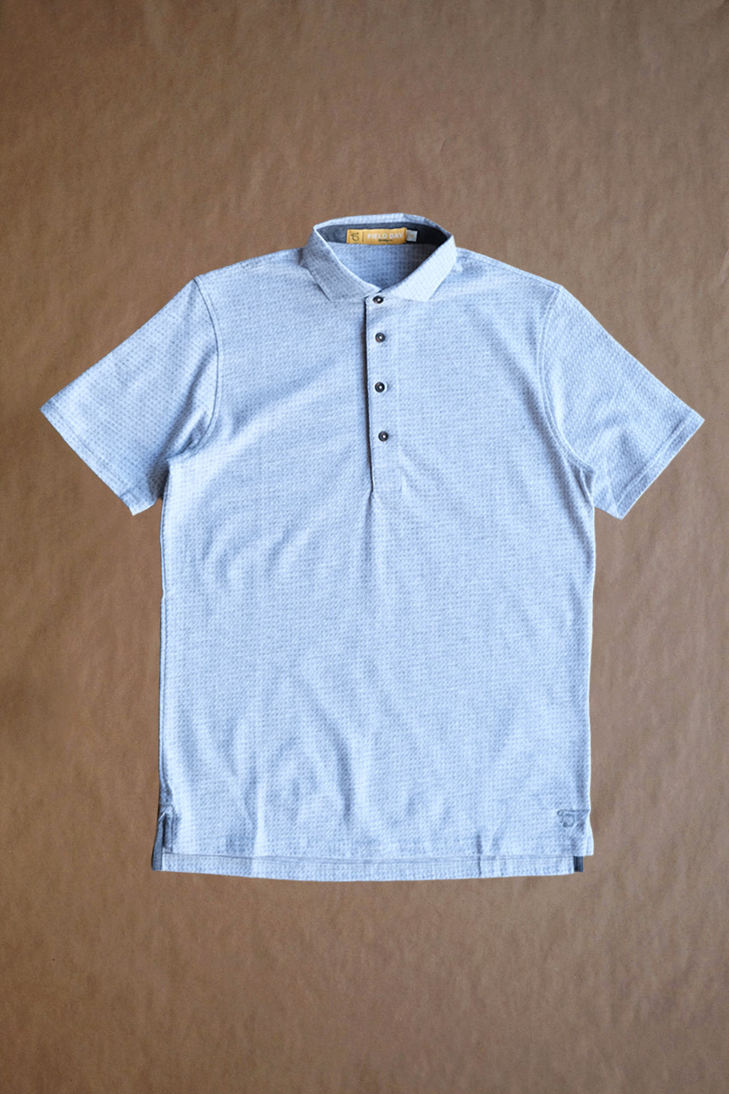 Fessenden Polo - Light Grey Houndstooth
