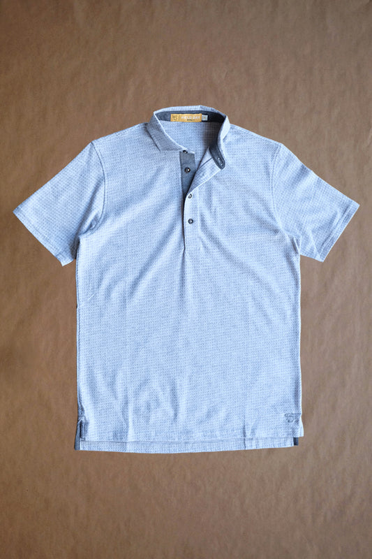 Fessenden Polo - Light Grey Houndstooth