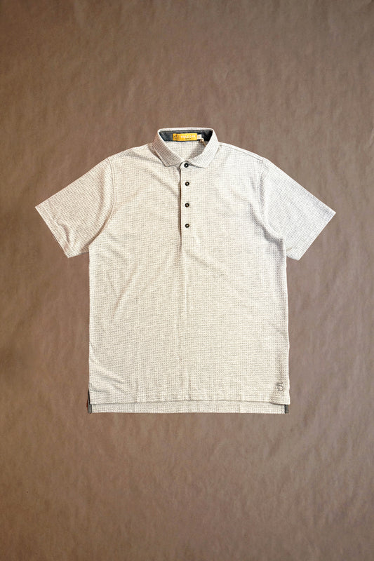 Fessenden Polo - Light Grey Heather Houndstooth