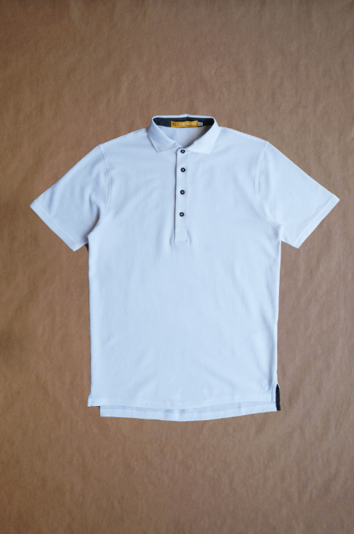 The Fessenden Polo - White Tonal Houndstooth