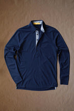 The Ford 5 Button Long Sleeve Polo - Navy