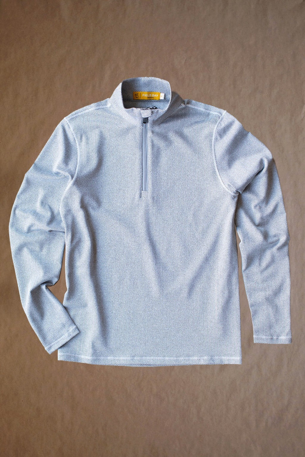 Palmer Performance 1/4 Zip - White Herringbone