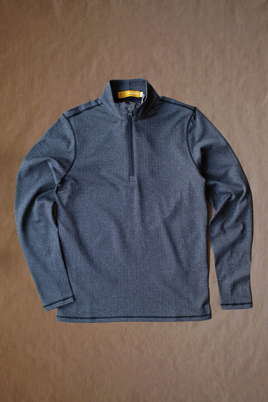 Palmer Performance 1/4 Zip - Charcoal Herringbone