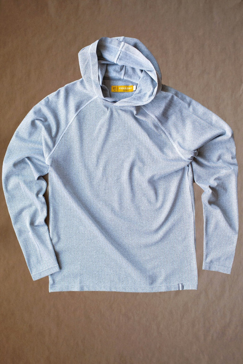 The Palmer Performance Hoodie - White Herringbone
