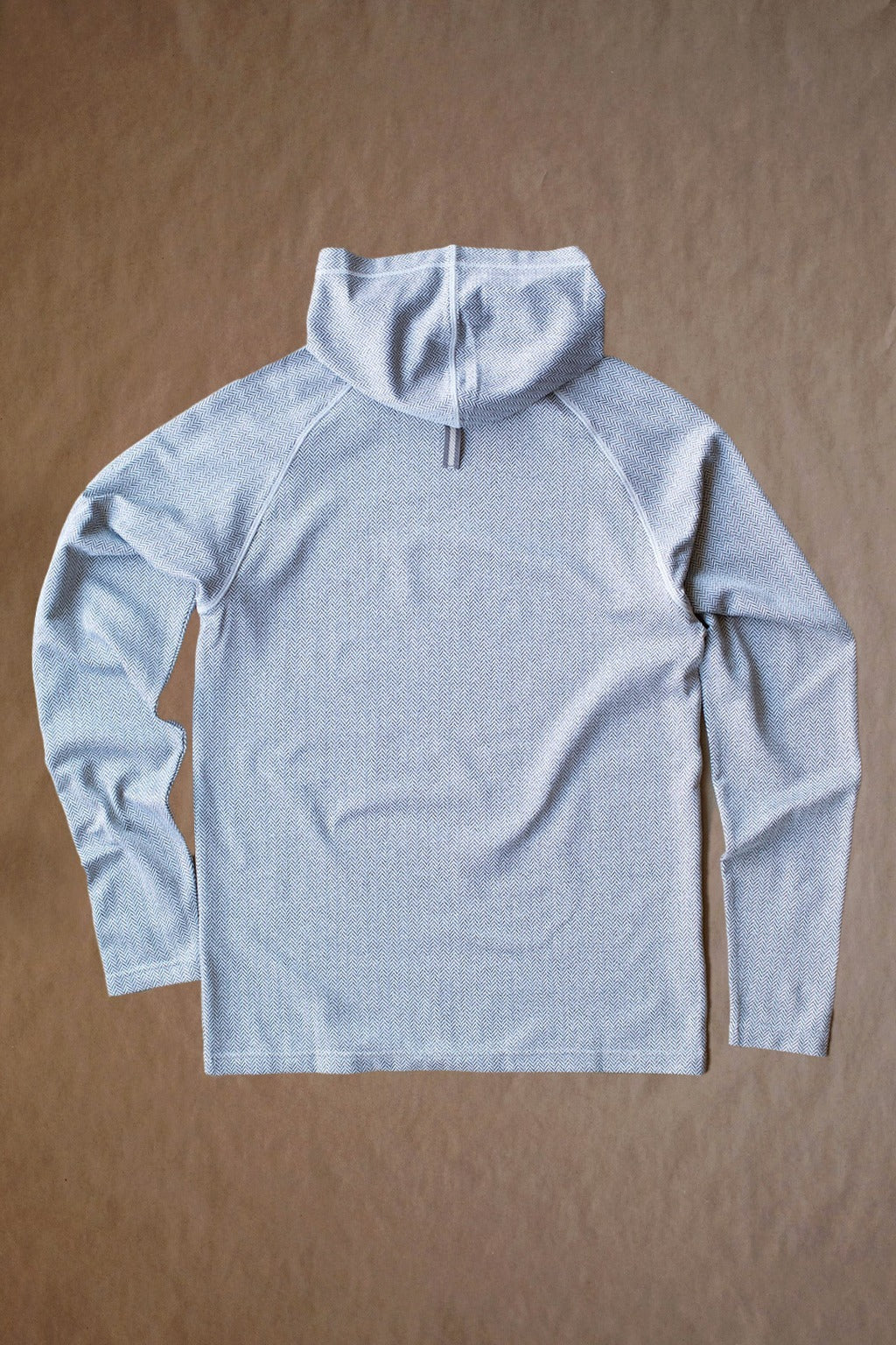 The Palmer Performance Hoodie - White Herringbone