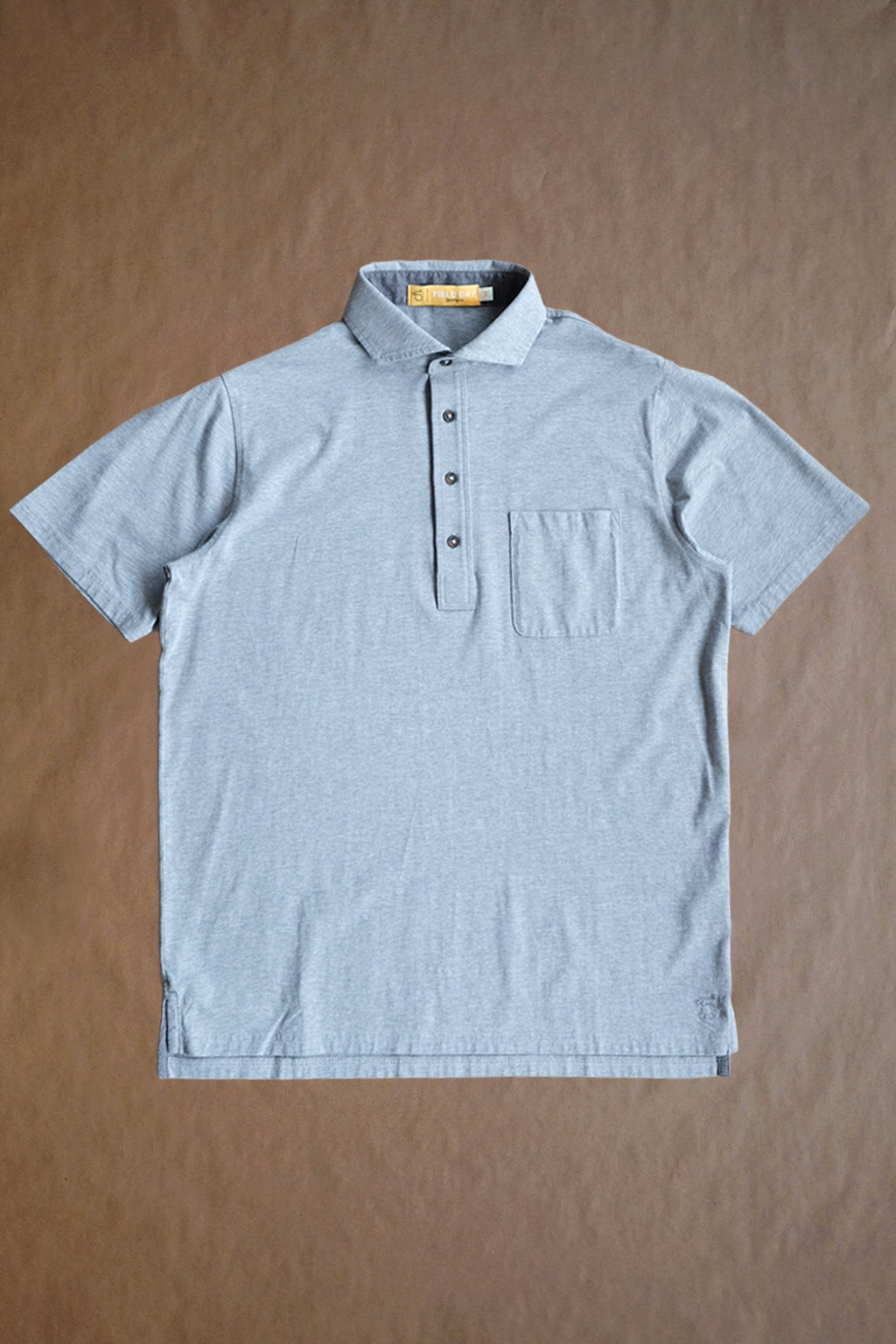 Francis 4 Button Pocket Polo - Cloud Heather