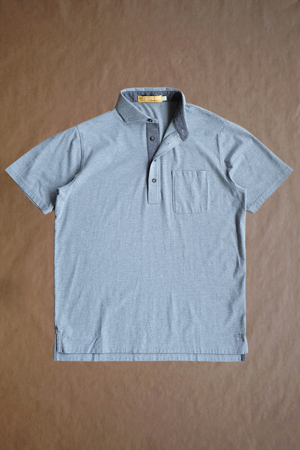 Francis 4 Button Pocket Polo - Cloud Heather
