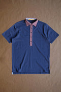 Ford 2-Tone 5 Button Polo - Navy/Red Line