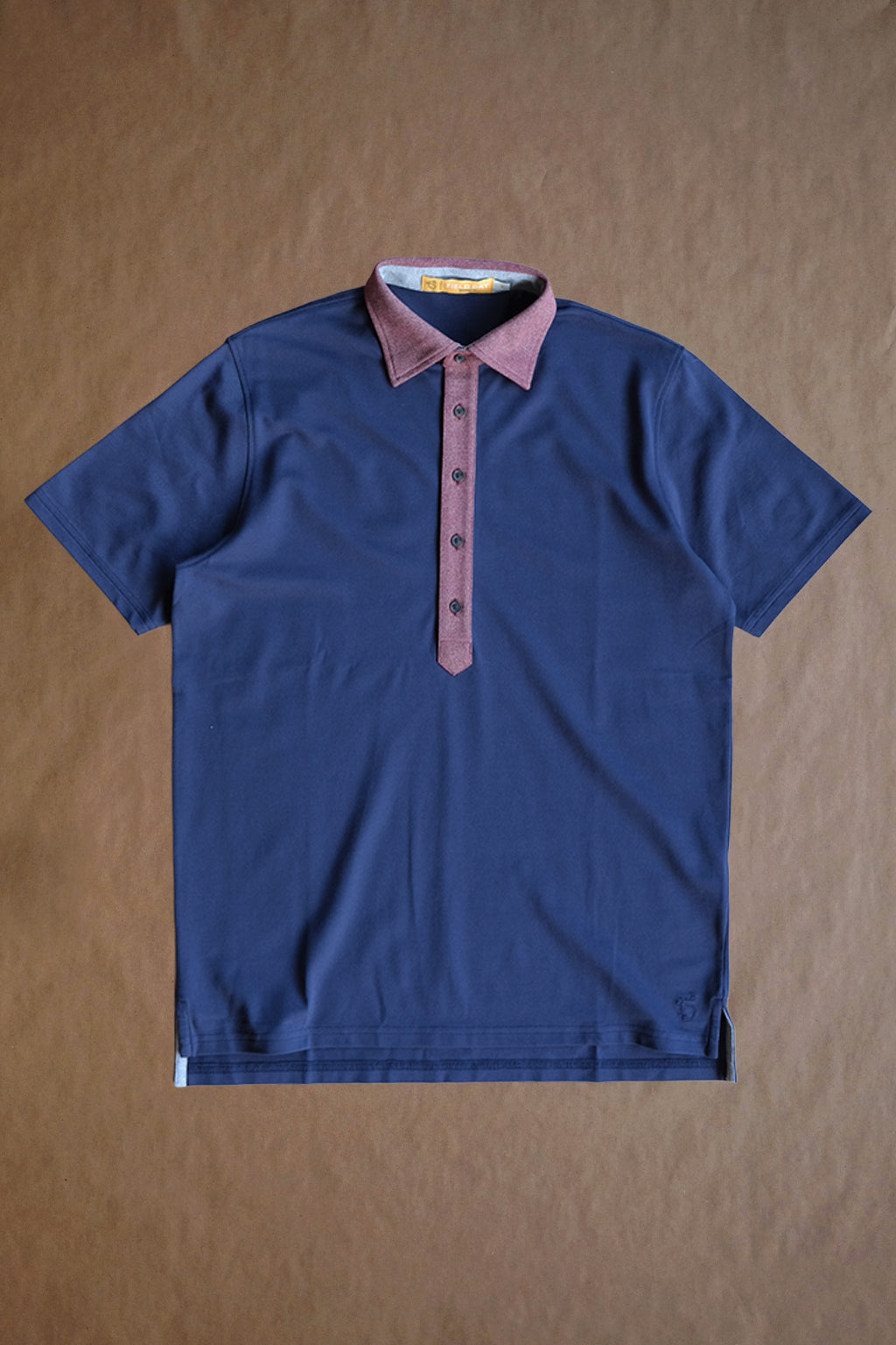 Ford 2-Tone 5 Button Polo - Navy/Red Line