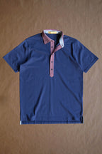 Ford 2-Tone 5 Button Polo - Navy/Red Line