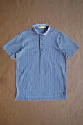The Dunne Performance Polo - Light Grey Heather Pinstripe