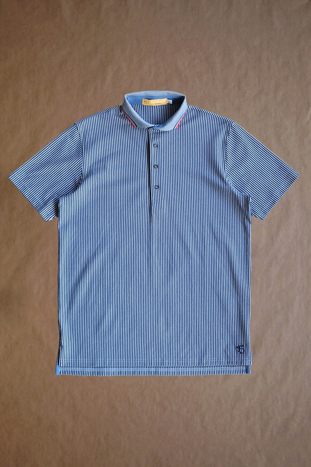 The Dunne Performance Polo - Light Grey Heather Pinstripe
