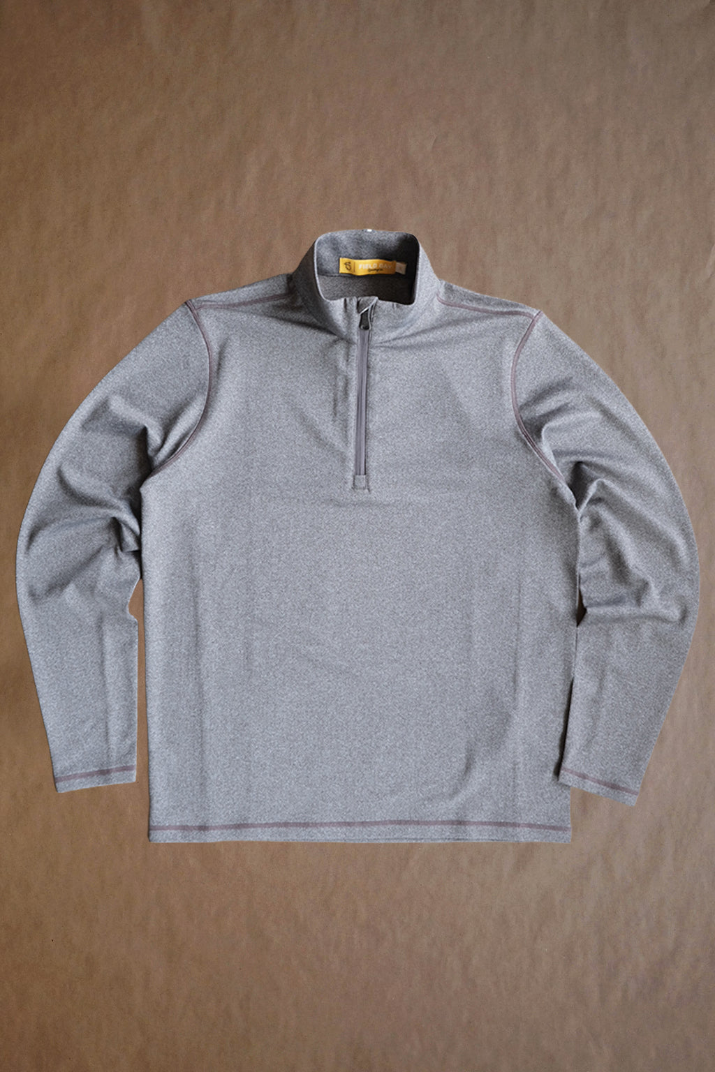 Palmer Performance 1/4 Zip - Driftwood Tonal Herringbone