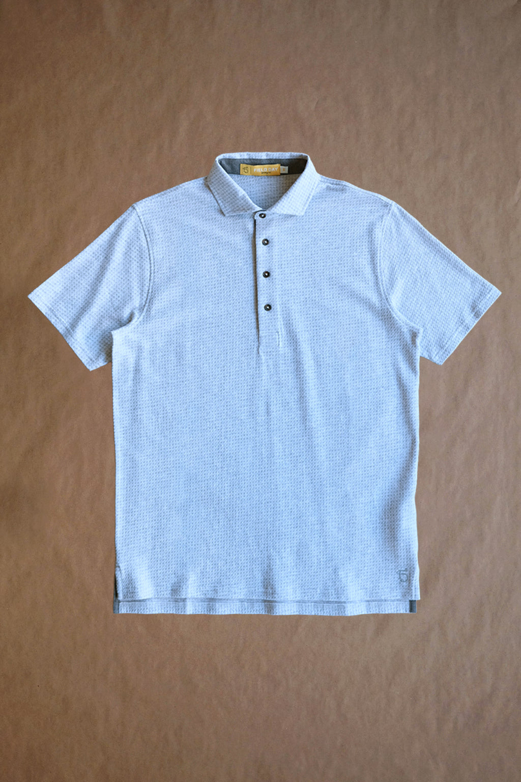 The Fessenden Polo - Light Grey Heather Houndstooth