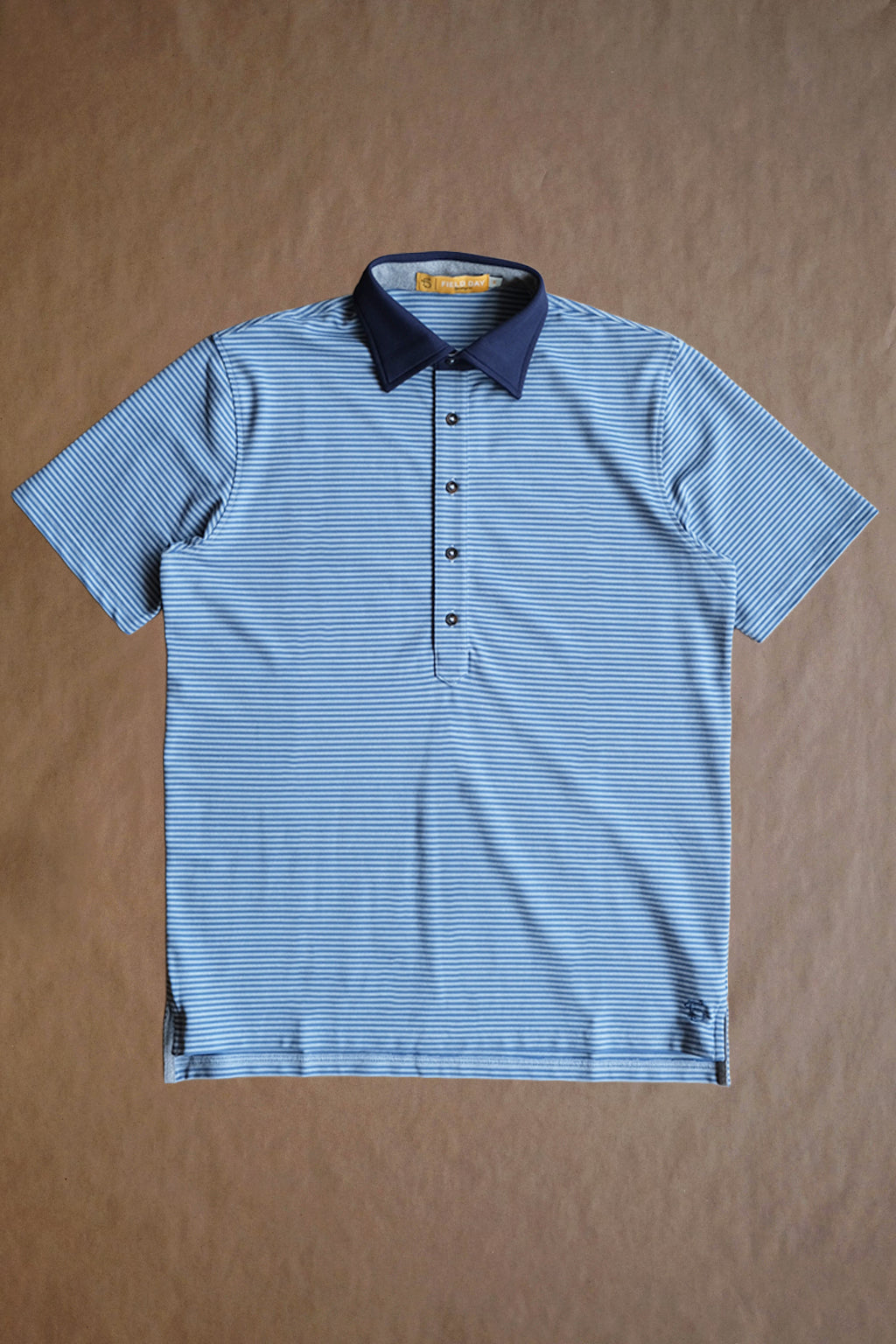 Ford 5 Button Striped Polo - Burnham Heather/Shedd