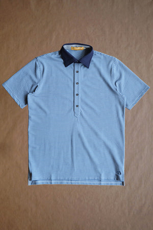 Ford 5 Button Striped Polo - Burnham Heather/Shedd