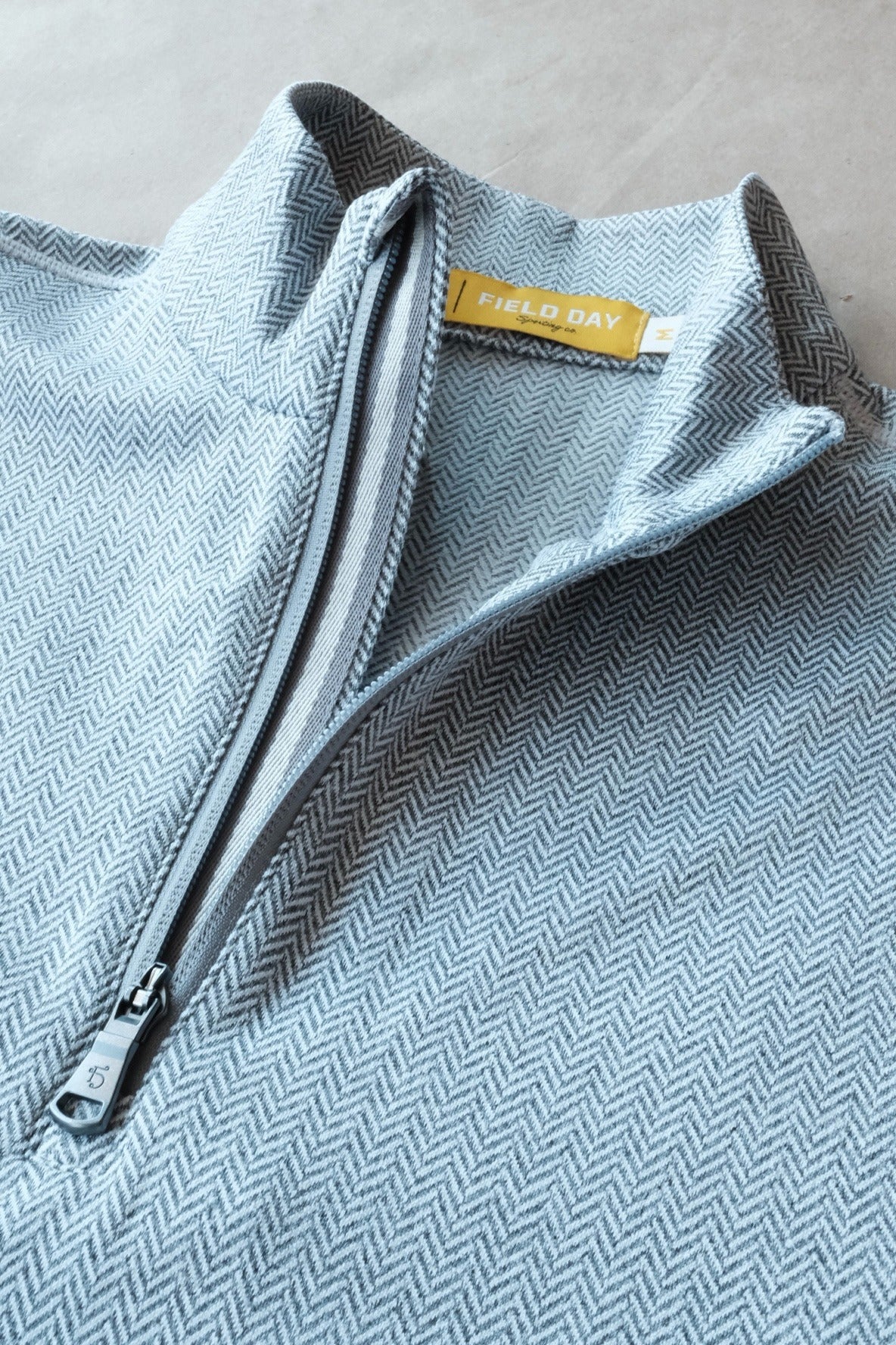 Palmer Performance 1/4 Zip - White Herringbone