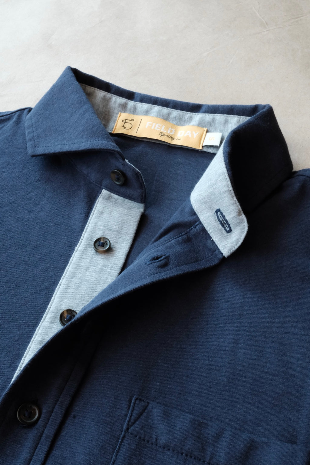 Francis 4 Button Pocket Polo - Navy