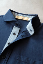 Francis 4 Button Pocket Polo - Navy