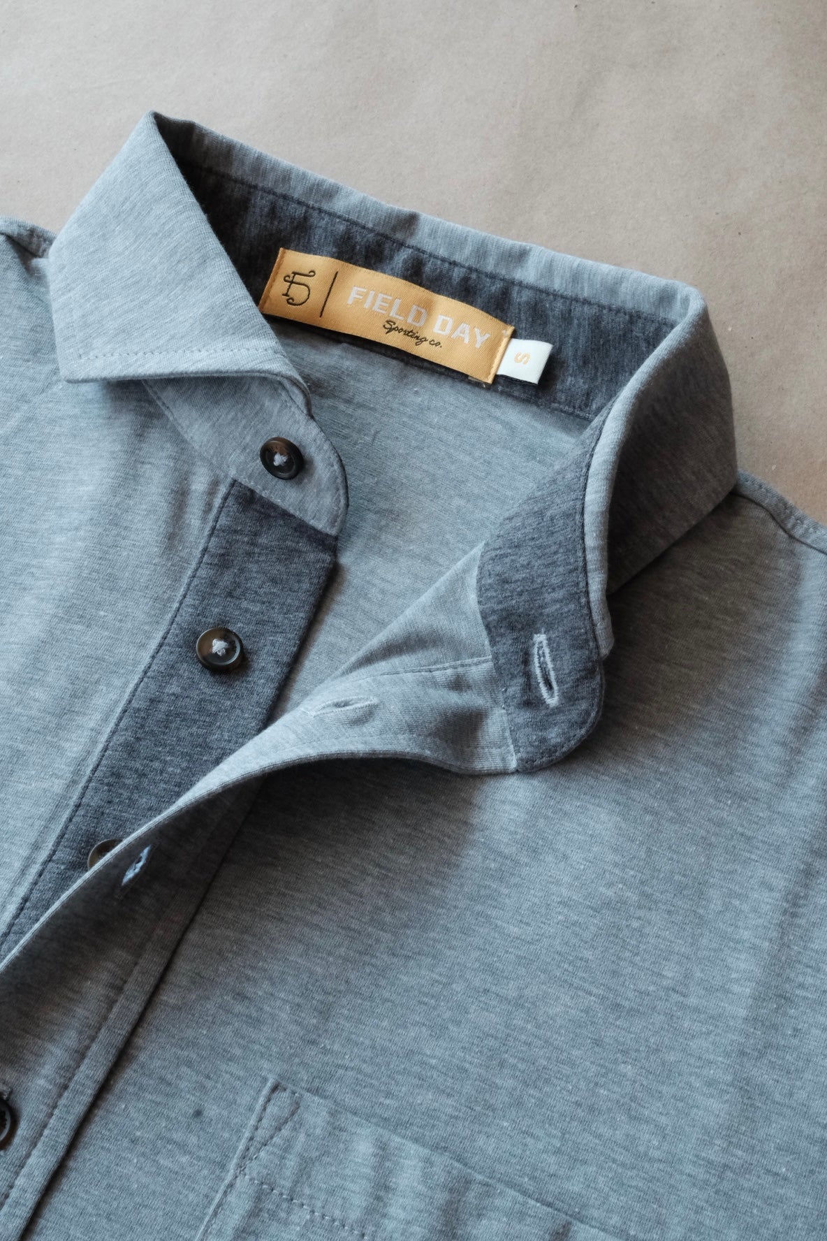 Francis 4 Button Pocket Polo - Cloud Heather