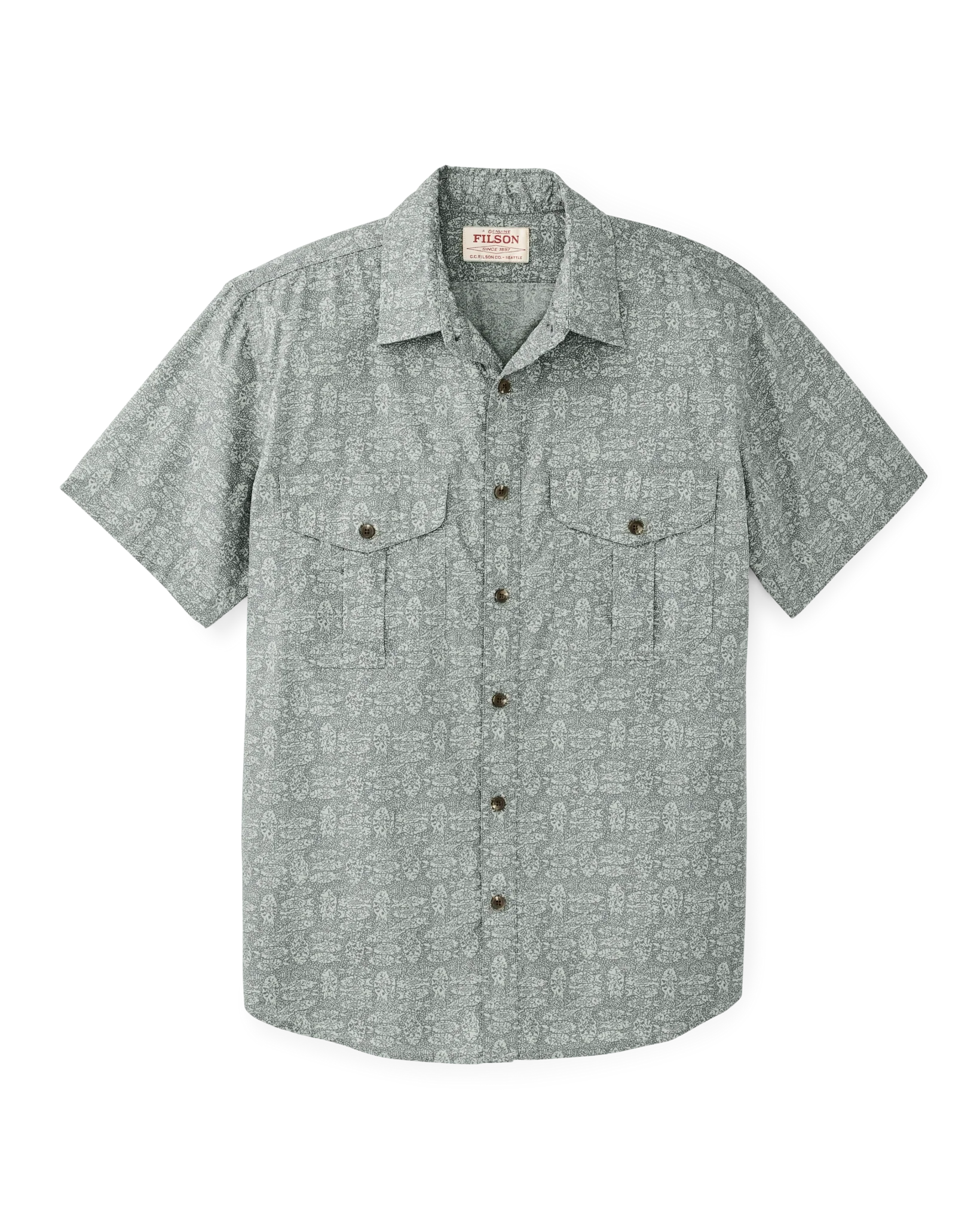 Washed Short Sleeve Feather Cloth Shirt