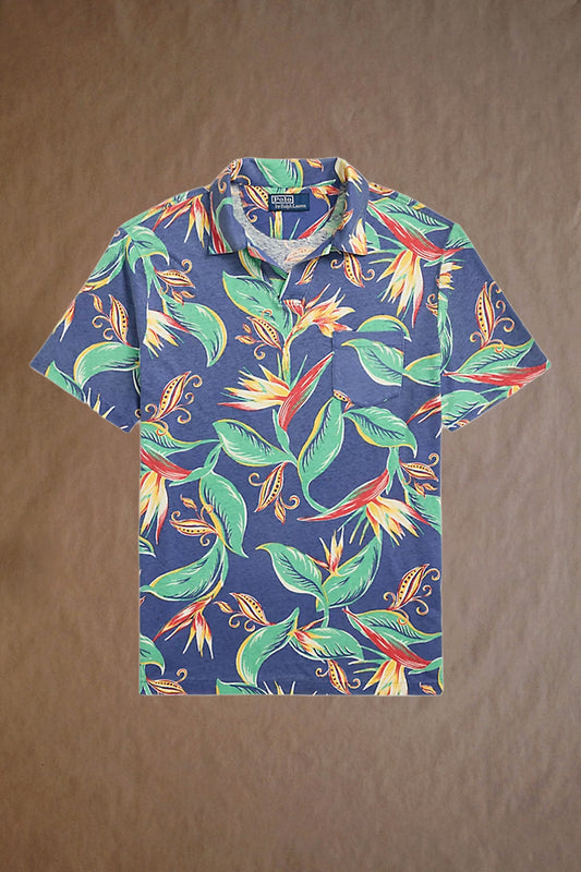 Standard Fit Floral-Print Polo Shirt