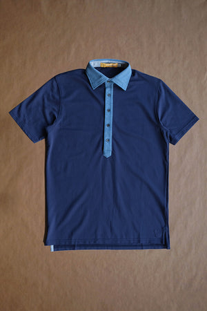Ford 2-Tone 5 Button Polo - Navy/Pier