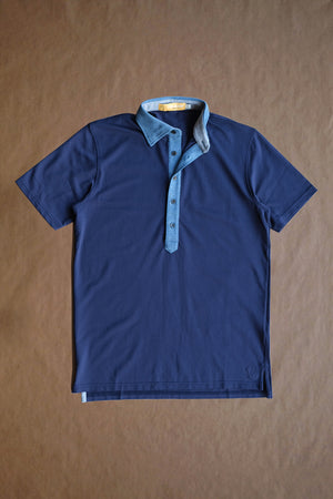 Ford 2-Tone 5 Button Polo - Navy/Pier