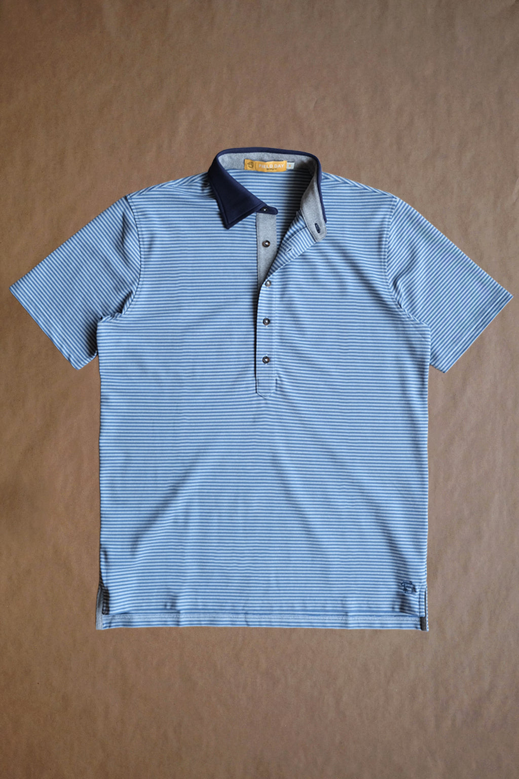 Ford 5 Button Striped Polo - Burnham Heather/Shedd