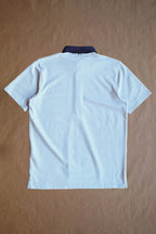 Ford 5 Button Striped Polo - Light Grey Heather/Navy White