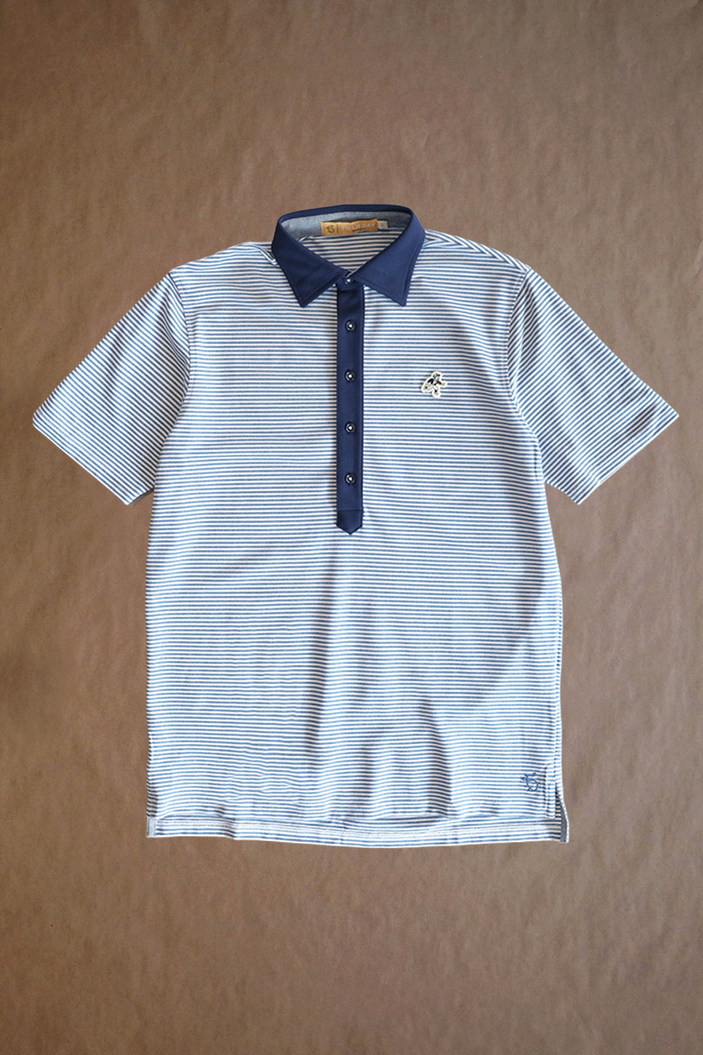 Ford 5 Button Striped Polo Polo - Shedd Heather / White