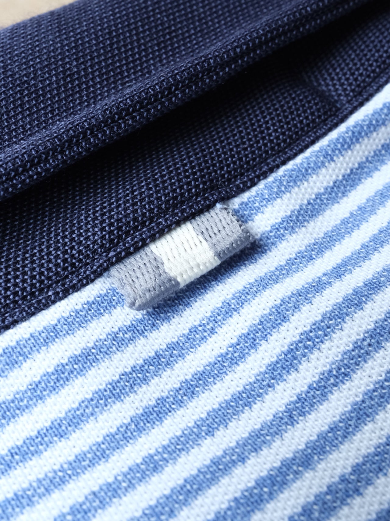 Ford 5 Button Striped Polo Polo - Shedd Heather / White