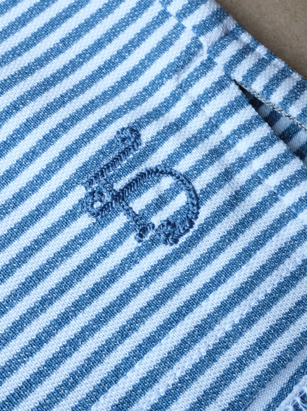Ford 5 Button Striped Polo Polo - Shedd Heather / White