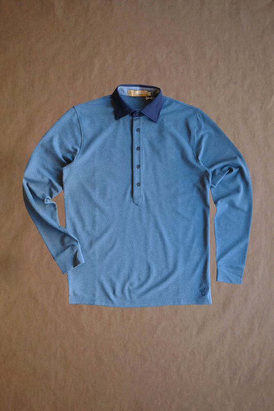 Ford 5 Button Long Sleeve Polo - Pier