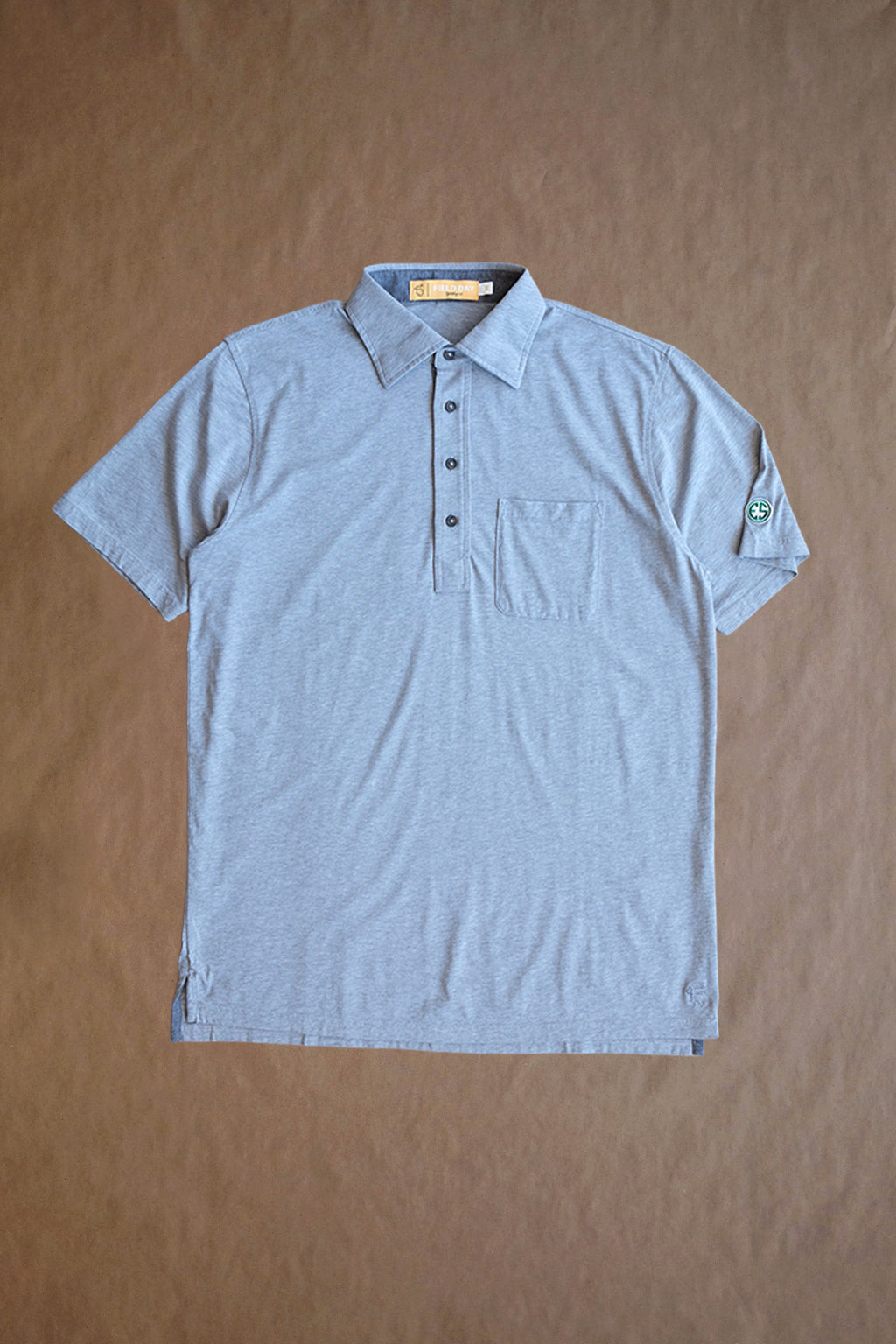 Francis 4 Button Pocket Polo - Evans Scholars Edition - Cloud Heather