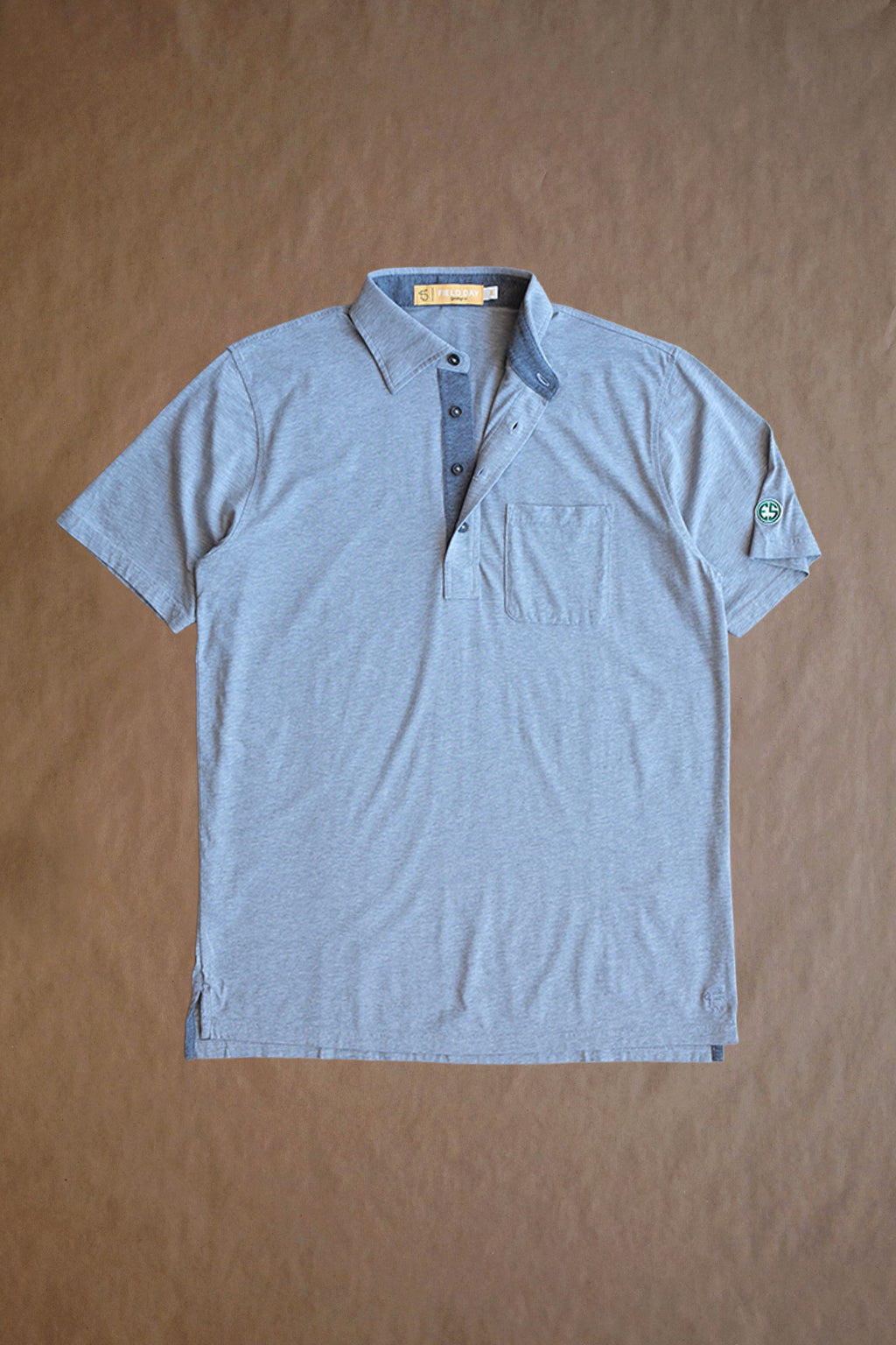 Francis 4 Button Pocket Polo - Evans Scholars Edition - Cloud Heather