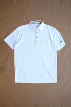 Francis 4 Button Pocket Polo - Evans Scholars Edition - White