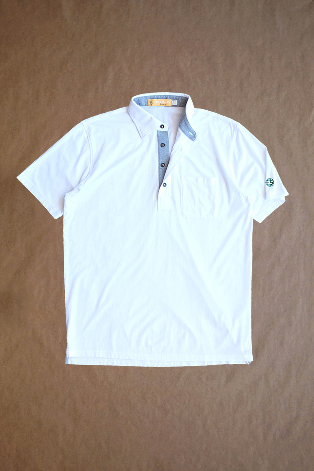 Francis 4 Button Pocket Polo - Evans Scholars Edition - White
