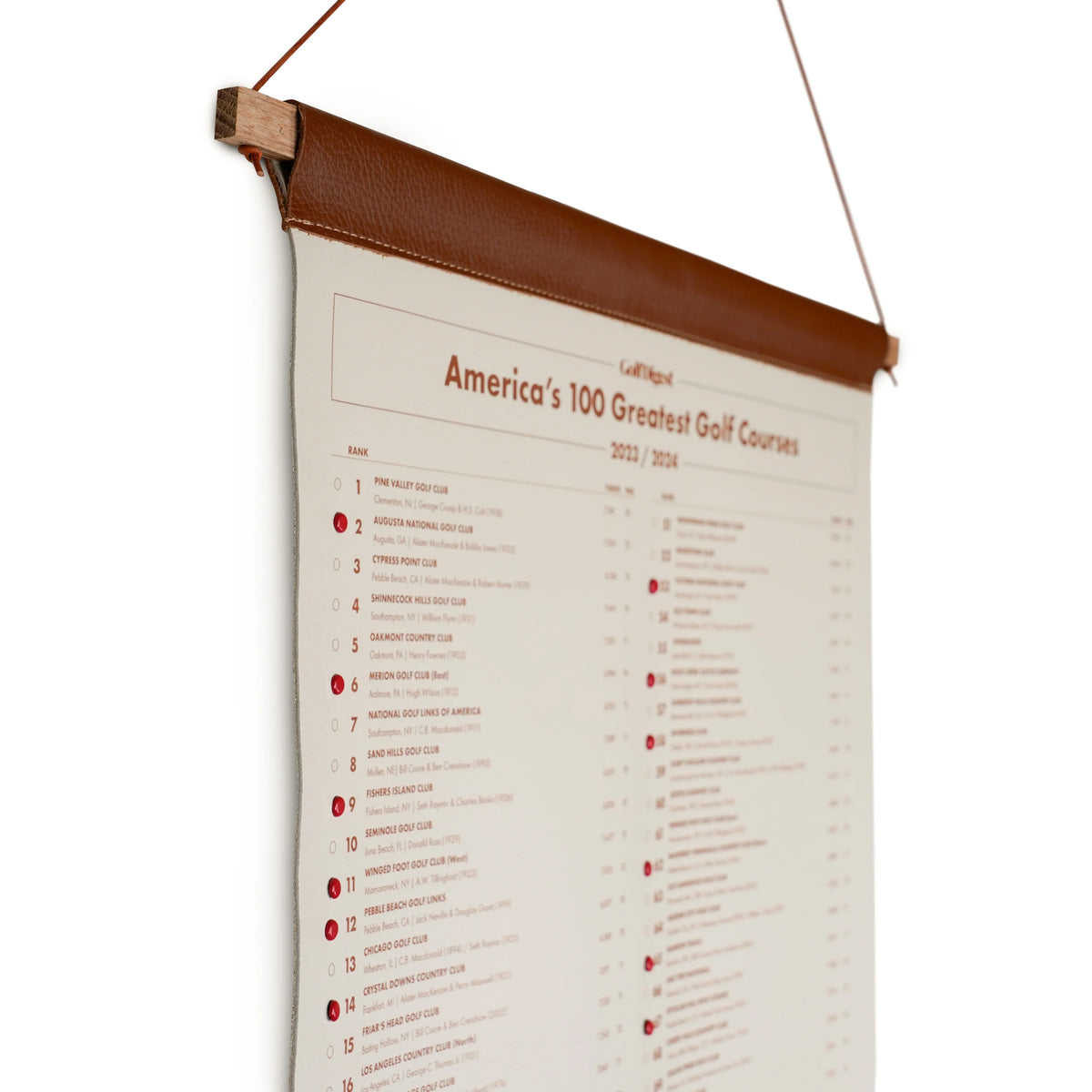 100 Greatest Courses Leather Scroll