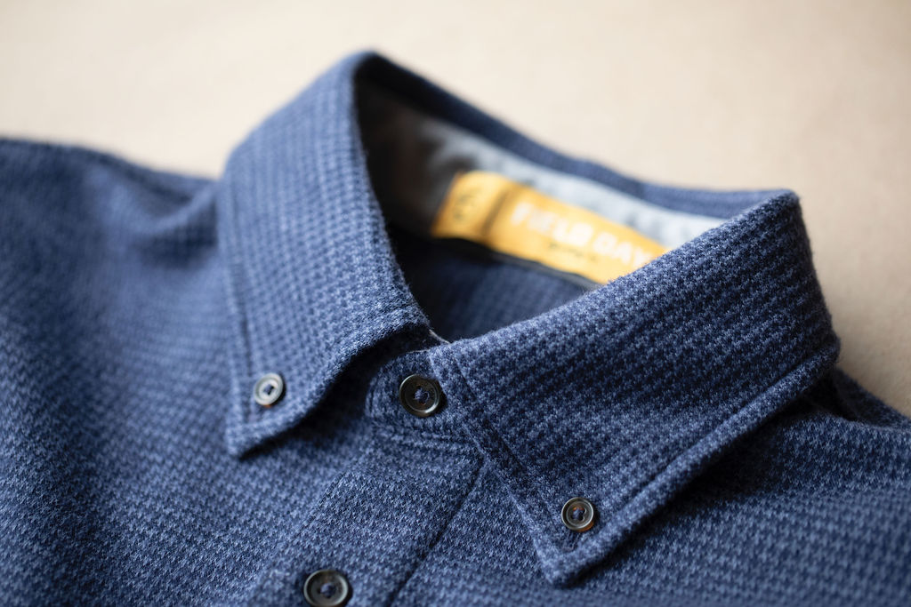 Hackel Buttondown - Navy Houndstooth