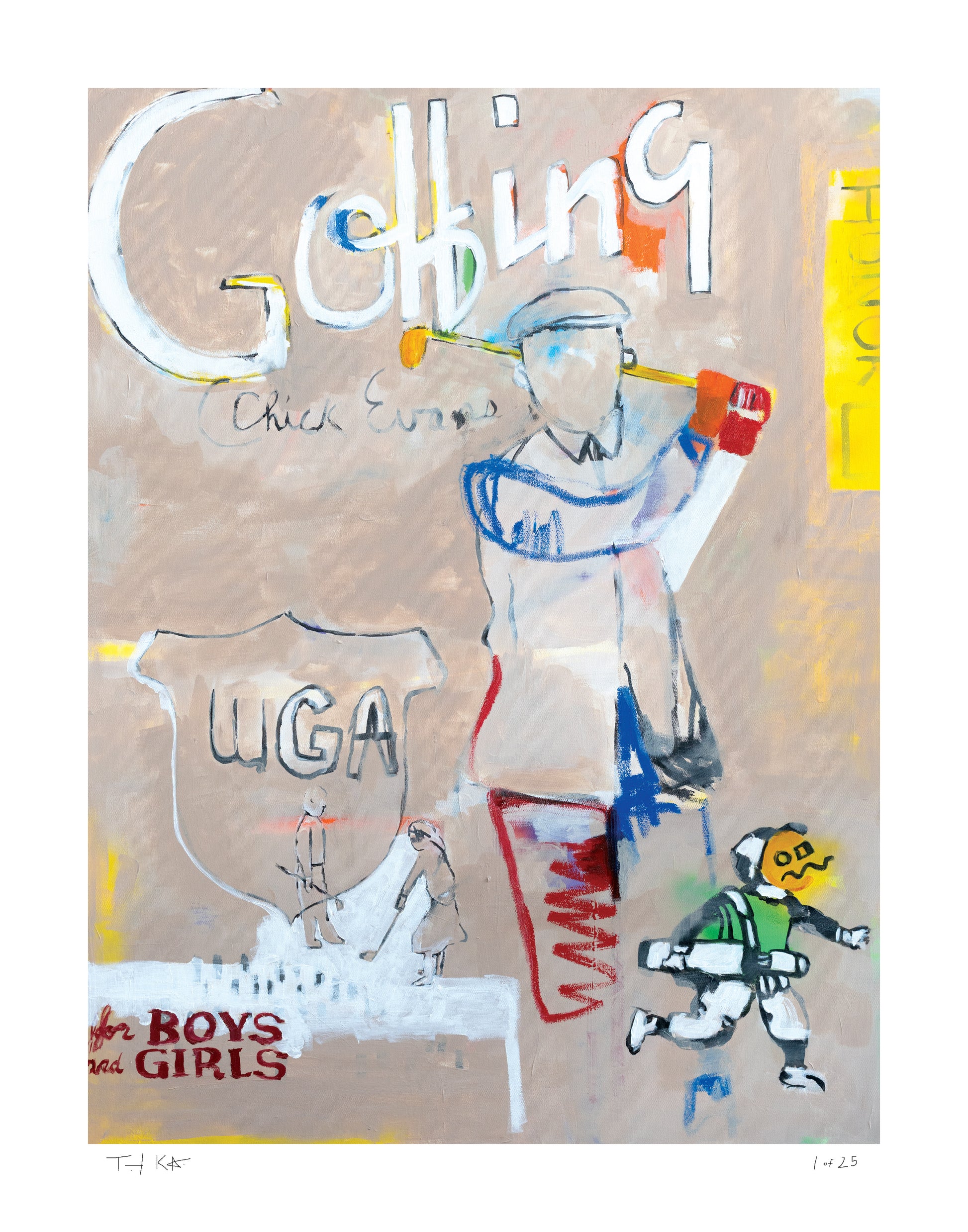 Golfing for Boys and Girls Print by Tony Knapton
