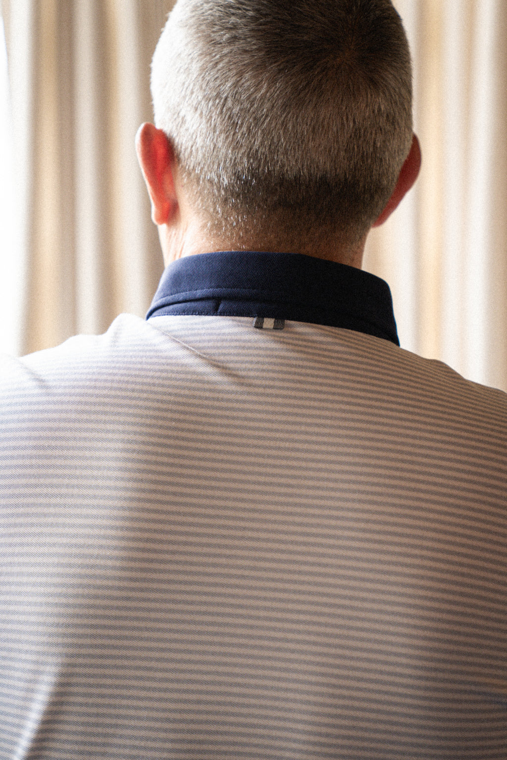 Ford 5 Button Long Sleeve Polo - Burnham Stripe