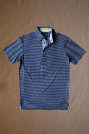 John 4 Button Polo - Navy Tonal