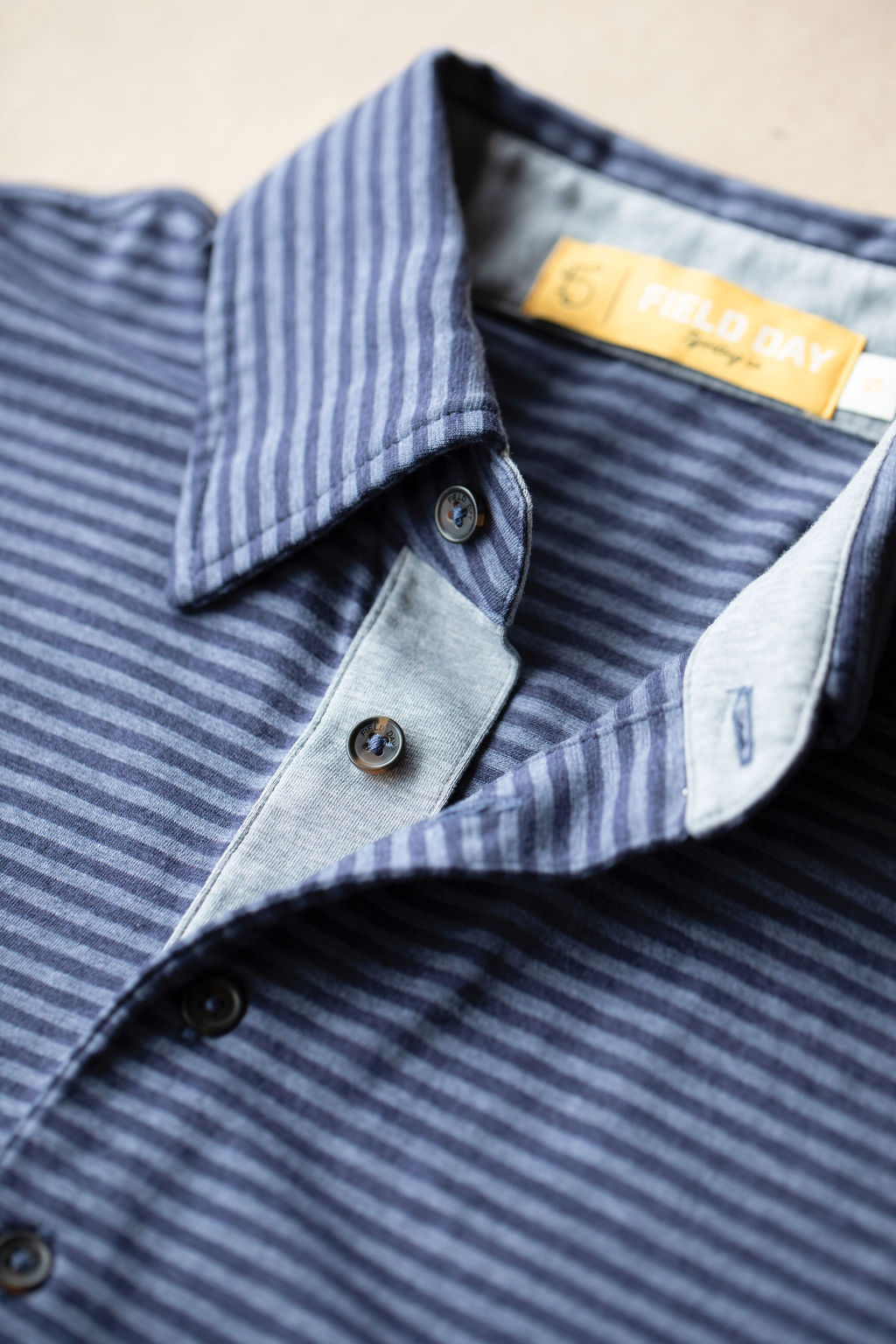 John 4 Button Polo - Navy Tonal