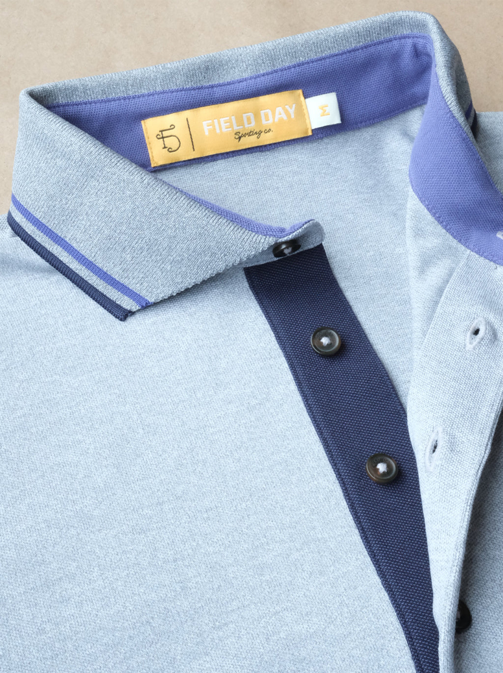 The Dunne Performance Polo - Light Grey Heather Racing Stripe