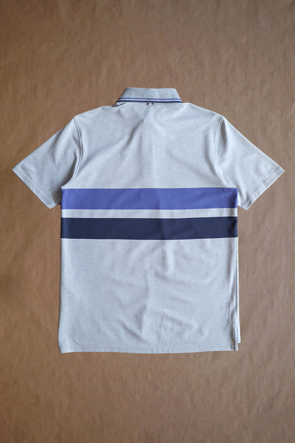 The Dunne Performance Polo - Light Grey Heather Racing Stripe