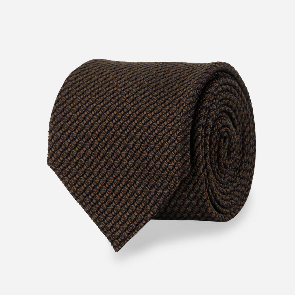 Solid Grenadine Chocolate Brown Windsor Tie